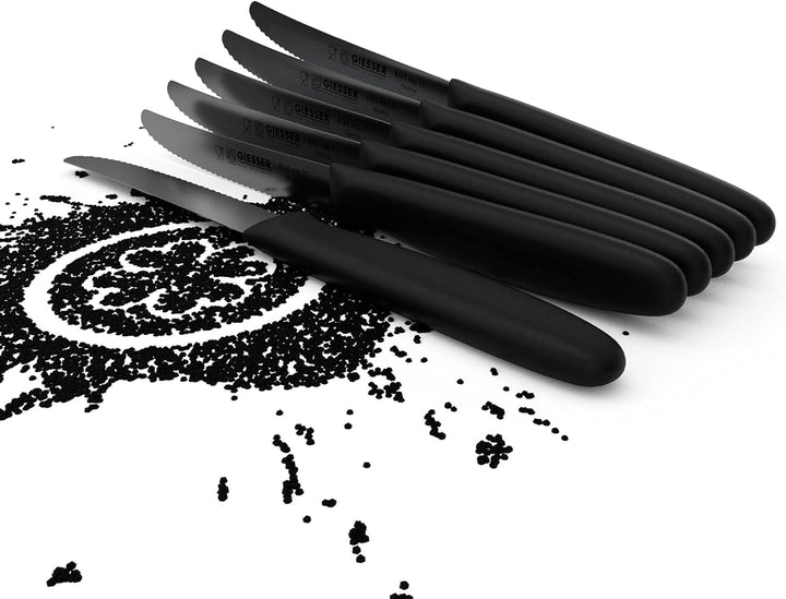 Giesser seit 1776 - Made in Germany - Tomatenmesser 6er Set schwarz, Klinge 11 cm, rutschfest, klein