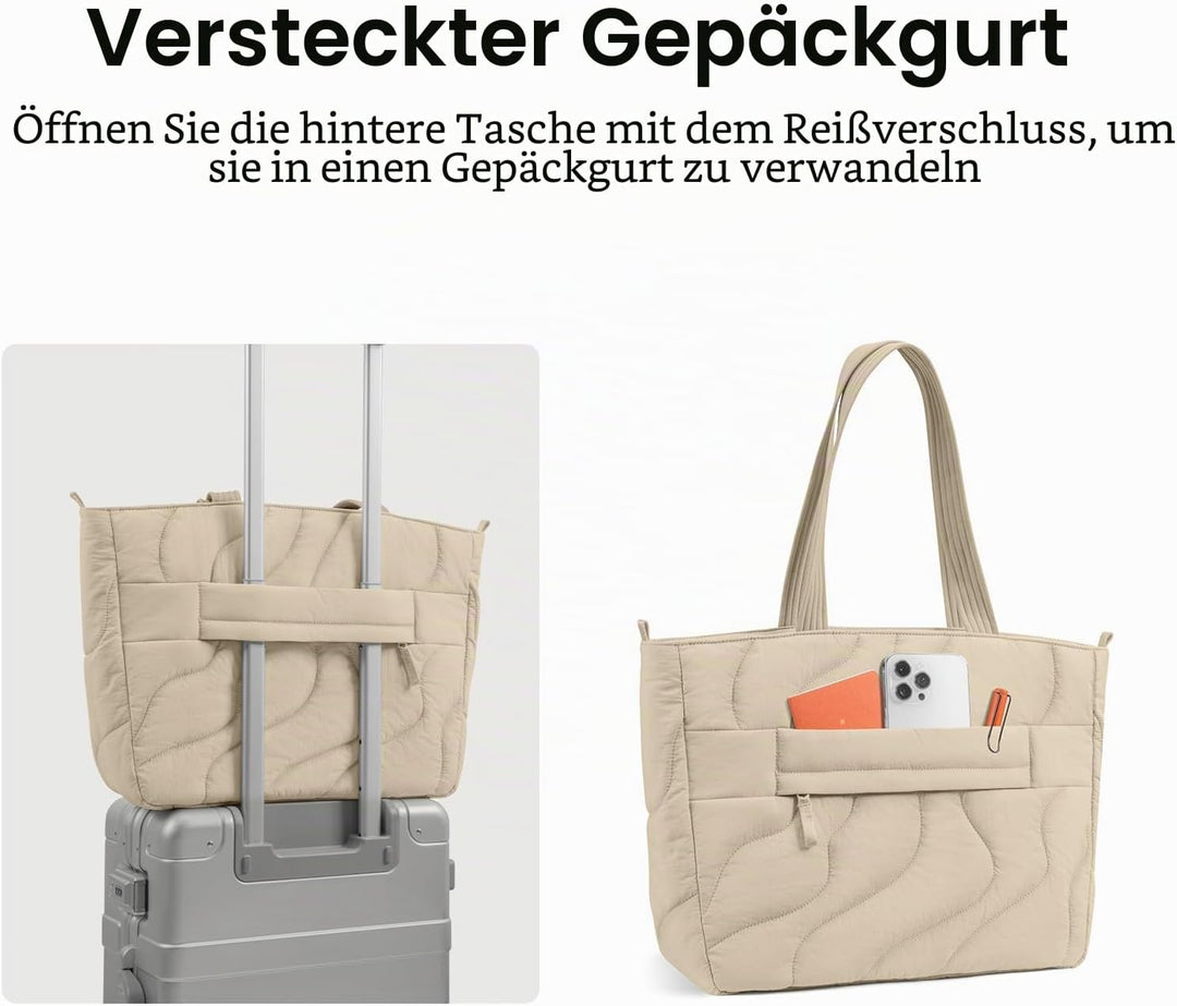 tomtoc Puffer Laptop Tragetasche für Damen, 10L Tote Bag für 13-14 Zoll MacBook, Leichte Schultertas