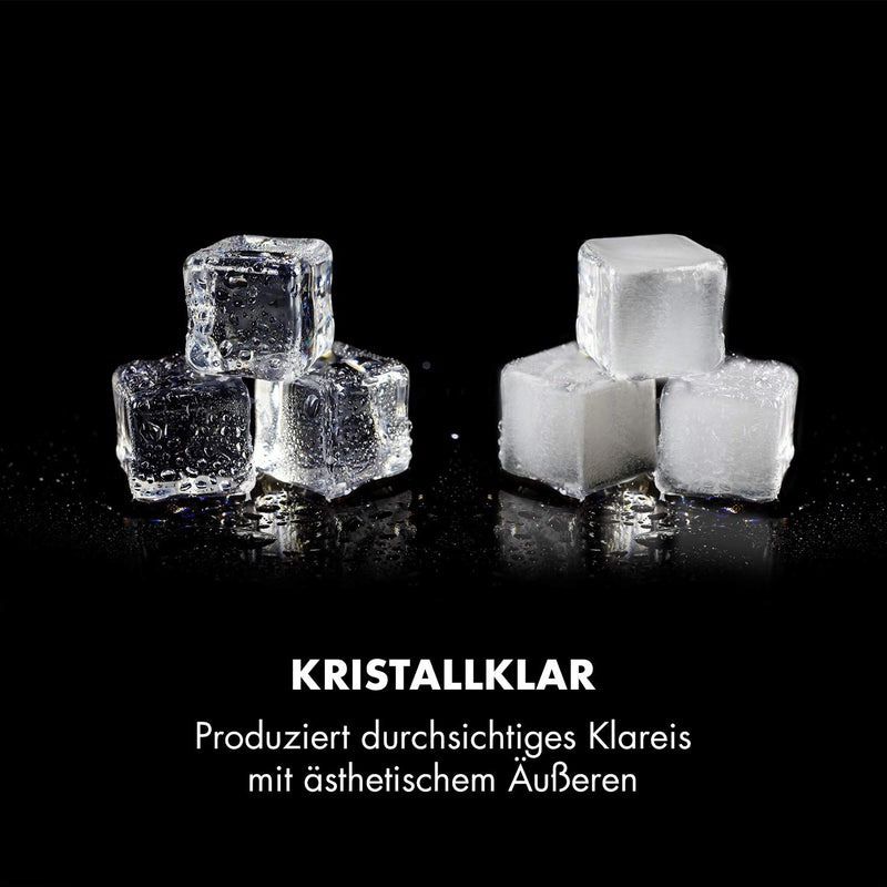 Klarstein Clearcube Eiswürfelmaschine - produziert Klareis, Produktionskapazität: 13kg/24h, Bedienfe