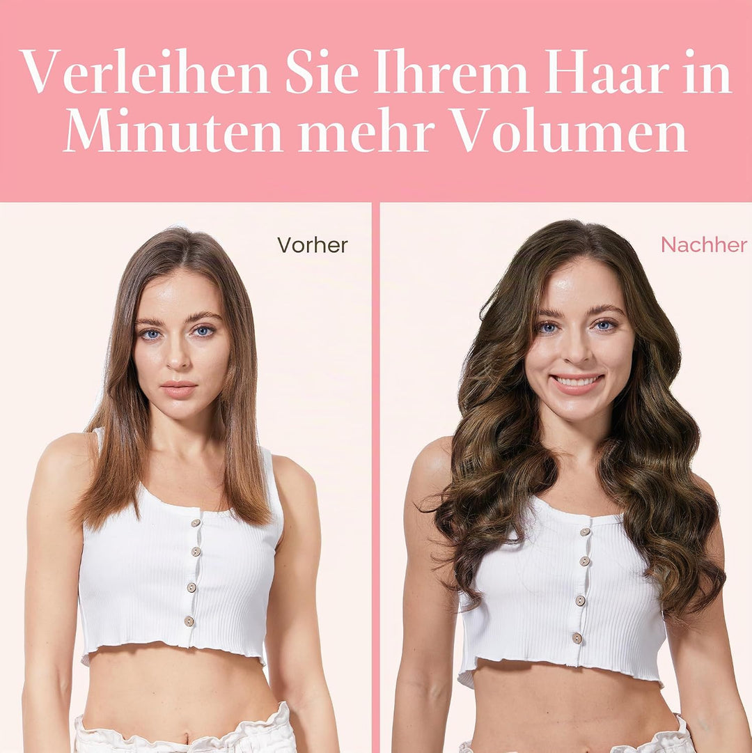 GOO GOO Clip in Extensions Echthaar, Echthaar Extensions Clip, 35cm 120g 7pcs, Clip In Haarverlänger