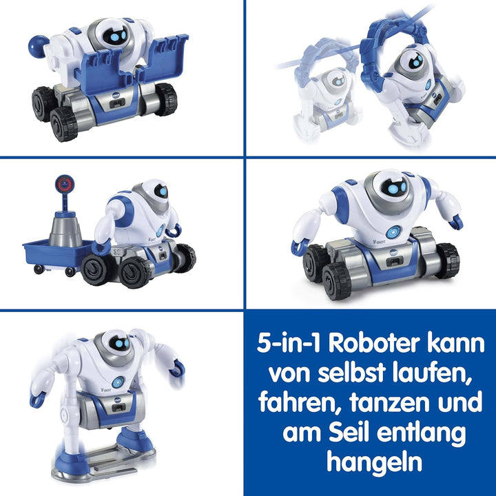 VTech V-Bot – 5-in-1 Roboter mit motorisierten Funktionen und spannenden Missionen – Für Kinder von