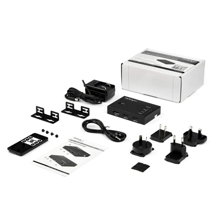 StarTech.com VS421HDDP HDMI-Video-Umschalter mit 4 Anschlüssen (3 x HDMI und 1x DisplayPort, 4K 60Hz