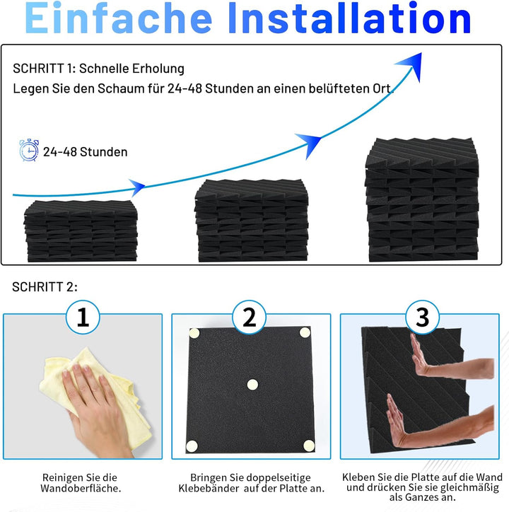 18 Stück Akustikschaumstoff Schalldämmung, 5 X 30 X 30CM Achallschutzplatten Akustikpaneele, Schalls