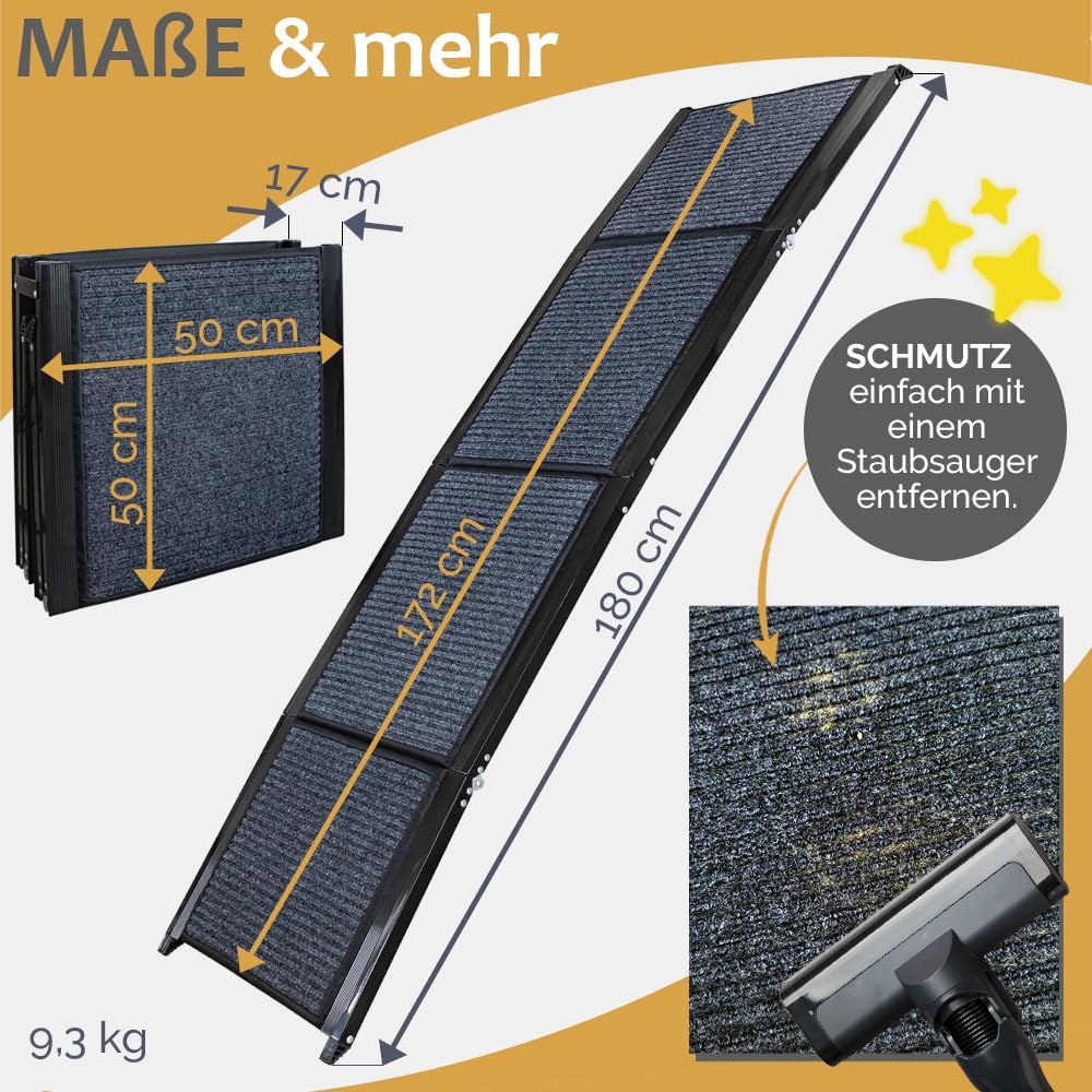 Auswahl Hunderampe für Auto, Aluminium, Hunde Rampe, Hundetreppe, SUV, rutschfest, Belastbarkeit 70