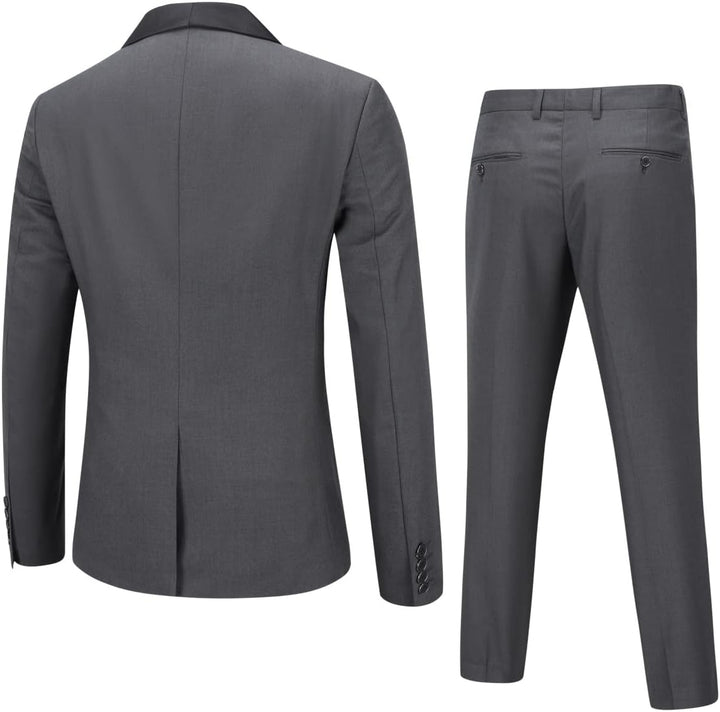 Herren Anzug 3 Teilig Slim Fit Reihe Einfarbig Stoff Business Shawl Kragen Klassisch Tunika XS #987
