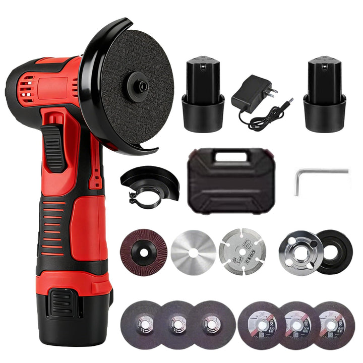 Akku Winkelschleifer,12V Mini Winkelschleifer mit 2x1200mAh Akkus 18000 PRM,Winkelschleifer mit 6 Tr
