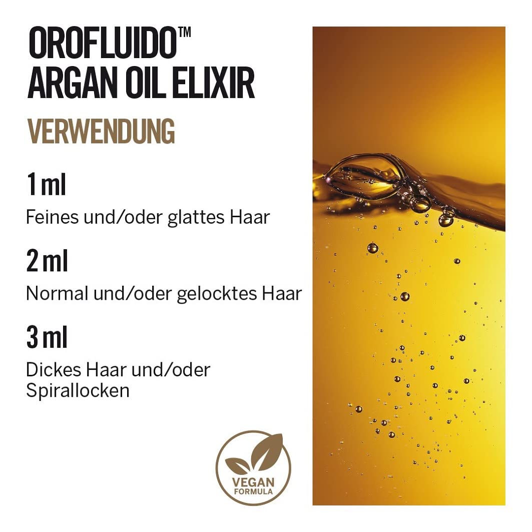 OROFLUIDO PRECIOUS ARGAN OIL ELIXIR, Haaröl mit Arganöl, Leave-in Haarkur, Haarpflegeprodukt für sei