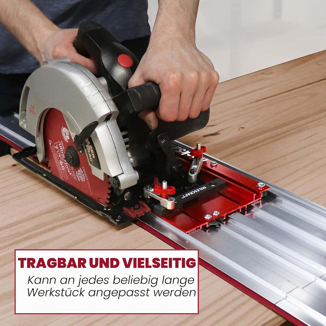 Milescraft 1409 Spursägenführung - 140 CM hochwertige Führungsschiene aus Aluminium für netzbetriebe