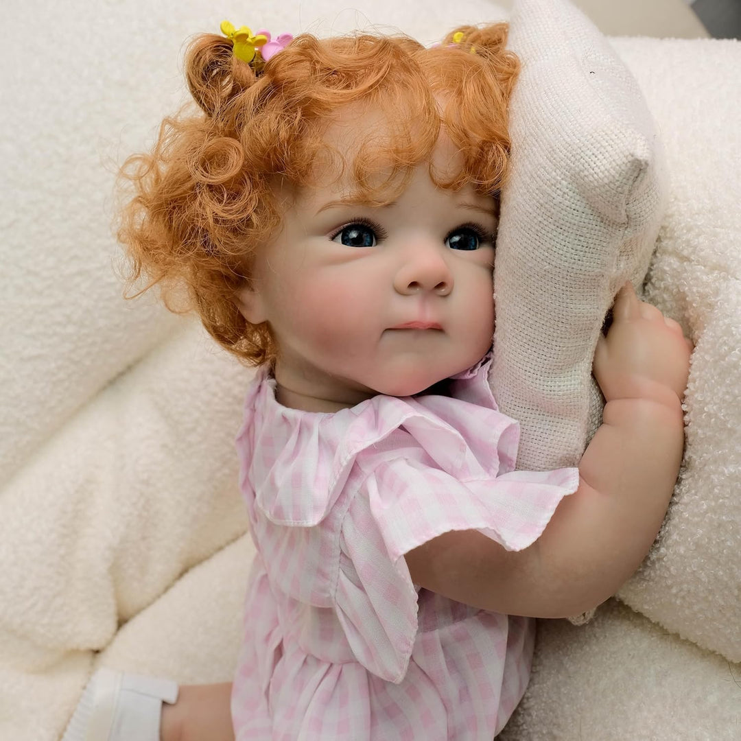 Zero pam Reborn Baby Vollsilikon Lebensecht Mädchen 45cm Realistisch Baby Puppe Mit Haaren Wie Echte