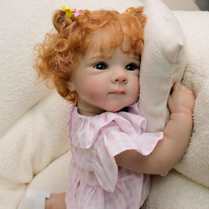 Zero pam Reborn Baby Vollsilikon Lebensecht Mädchen 45cm Realistisch Baby Puppe Mit Haaren Wie Echte