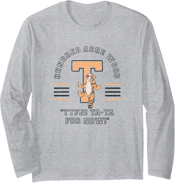 Disney Winnie The Pooh Tigger Collegiate TTFN Ta Ta For Now! Langarmshirt