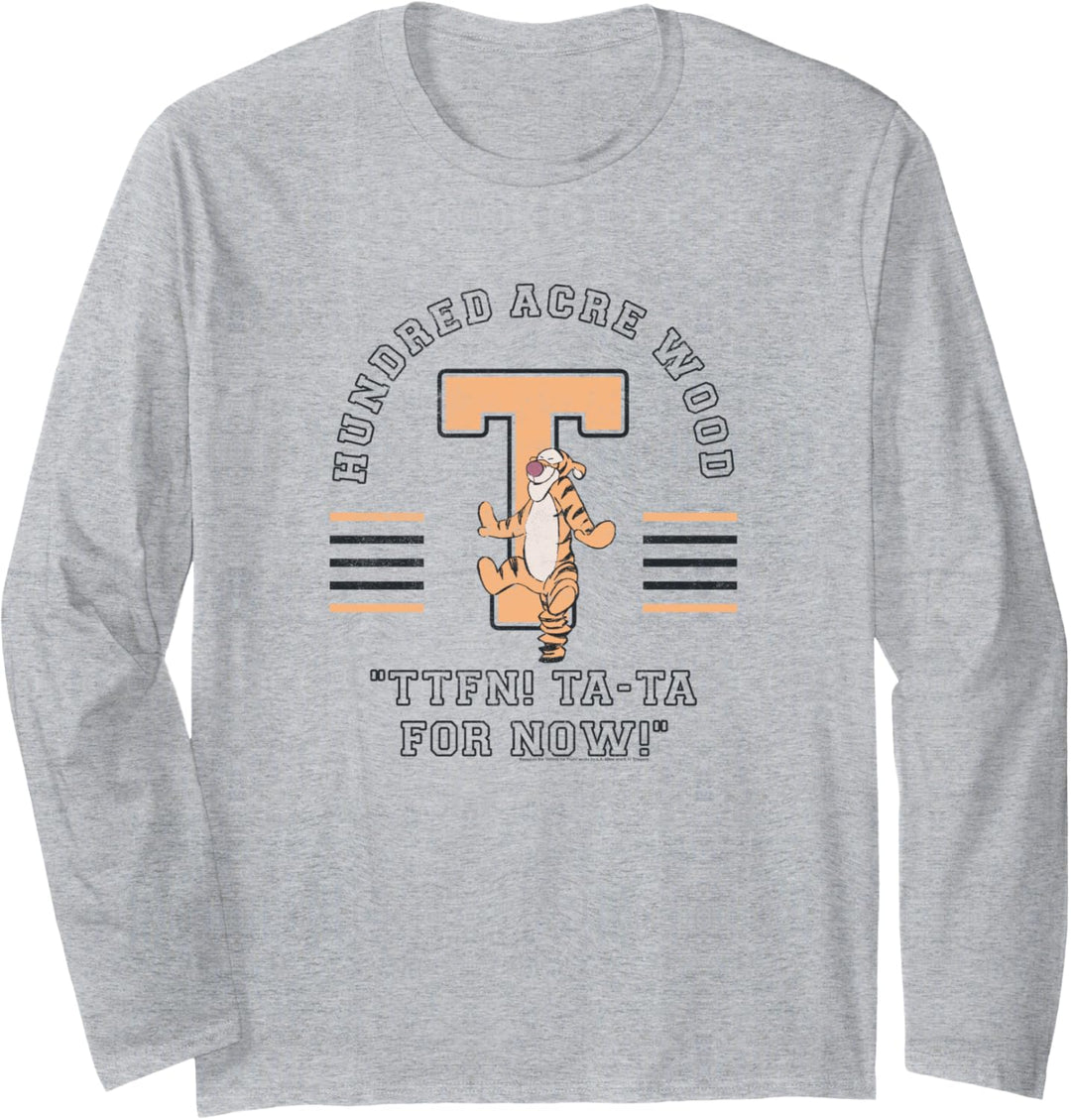 Disney Winnie The Pooh Tigger Collegiate TTFN Ta Ta For Now! Langarmshirt