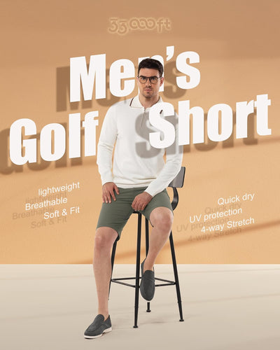 33,000ft Herren Golf Shorts UPF 50+ Stretch Shorts 10'' Bermuda Shorts Kurze Hose Dry Fit Causal Sho