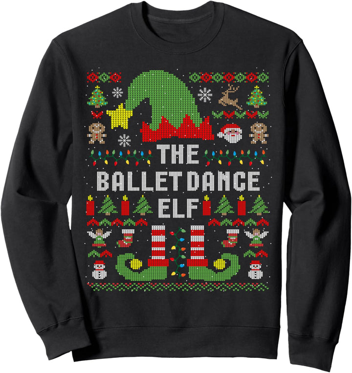 Das Ballett Tanz Elf Hässliche Weihnachten Passende Familiengruppe Sweatshirt