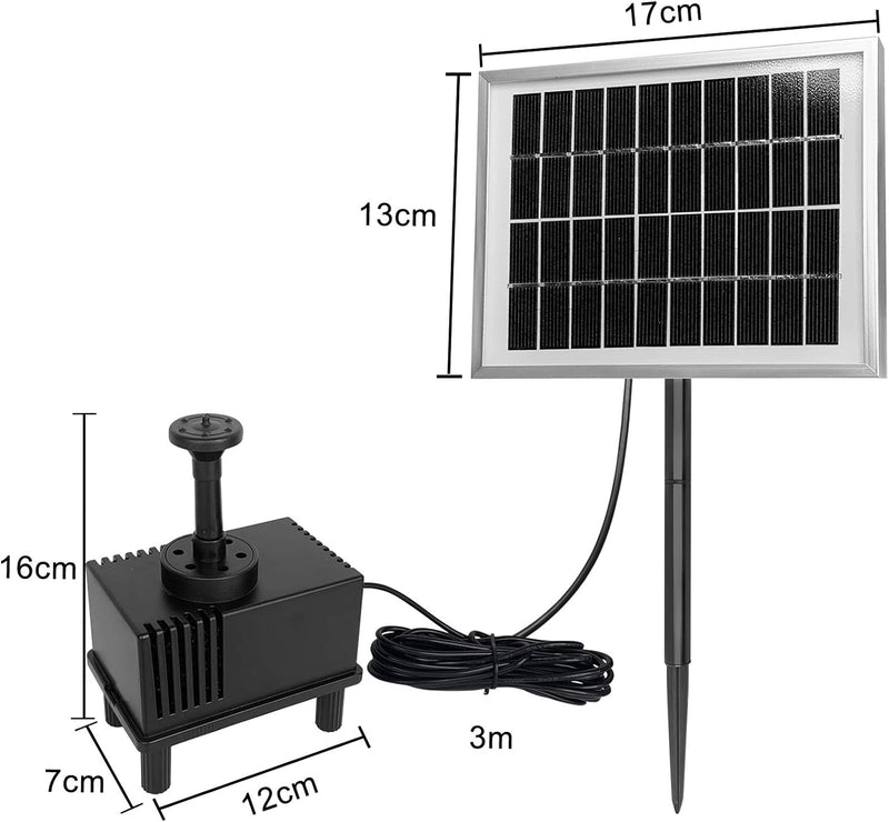 LARS360 Solar Teichpumpe Outdoor Wasserpumpe Solar Springbrunnen Solarpumpen Gartenpumpe für Gartent