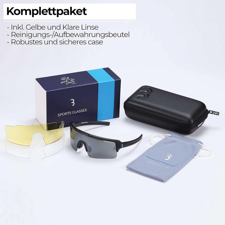 BBB Cycling Unisex-Adult Fahrrad Sportbrille Modernes Grosses Glas Grilamid MTB Rennrad Kies Damen u