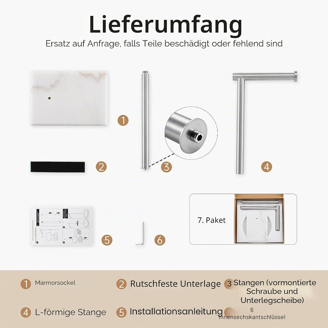 KES WC Toilettenpapierhalter Freistehend Klopapierhalter Edelstahl SUS304 Klorollenhalter Ständer To