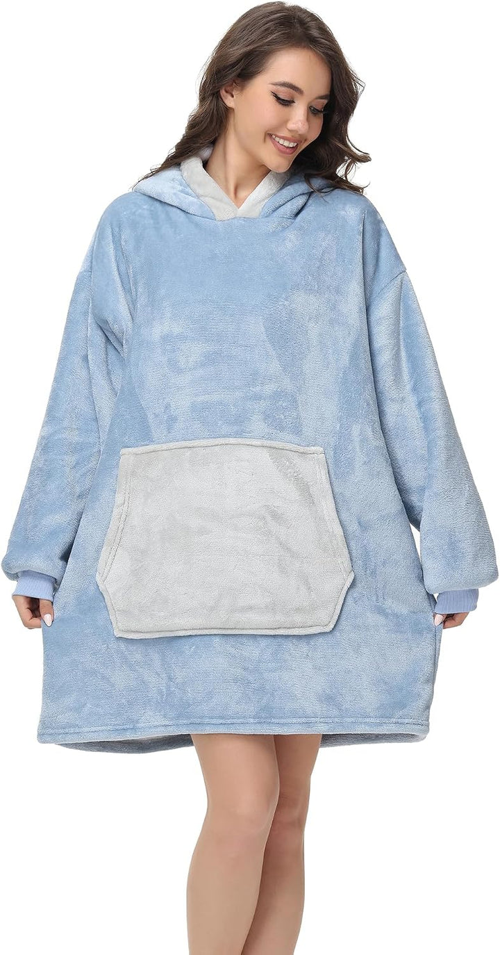 LATH.PIN Panda Übergrosse Decken-Hoodie Flanell mit Kapuze Pulloverdecke Sweatshirt Unisex Kapuzenpu