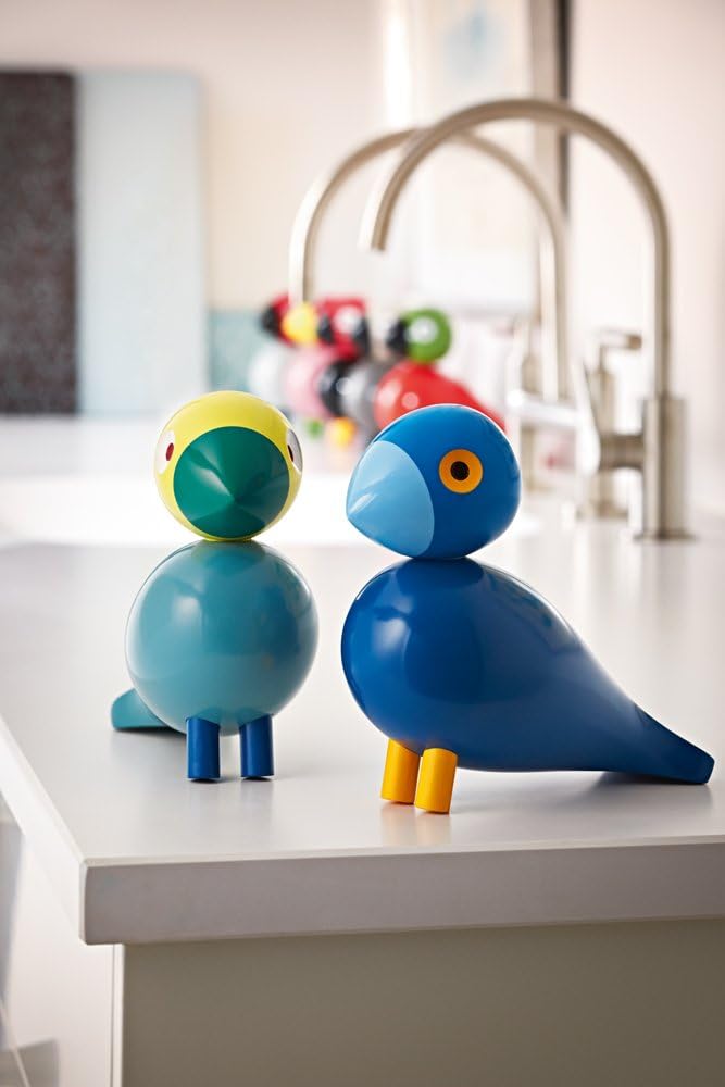 Kay Bojesen Singvogel Kay, Holzvogel, Songbirds, 1950 (Blau)