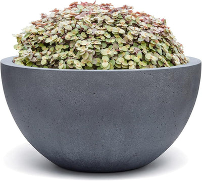 ESCHBACH® Pflanzkübel Low Egg Pot 30 Blei Grau Schale * 33 x 33 x 16 cm * 10 Jahre Garantie 33x33x16