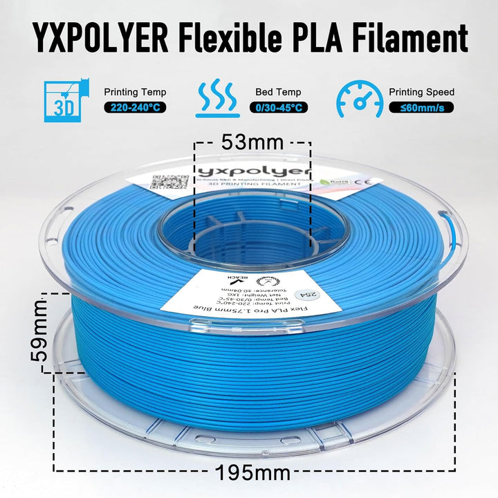YXPOLYER Flexibles PLA Pro 3D-Drucker-Filament für Airless Basketball luftlose Basketbälle, leichtes