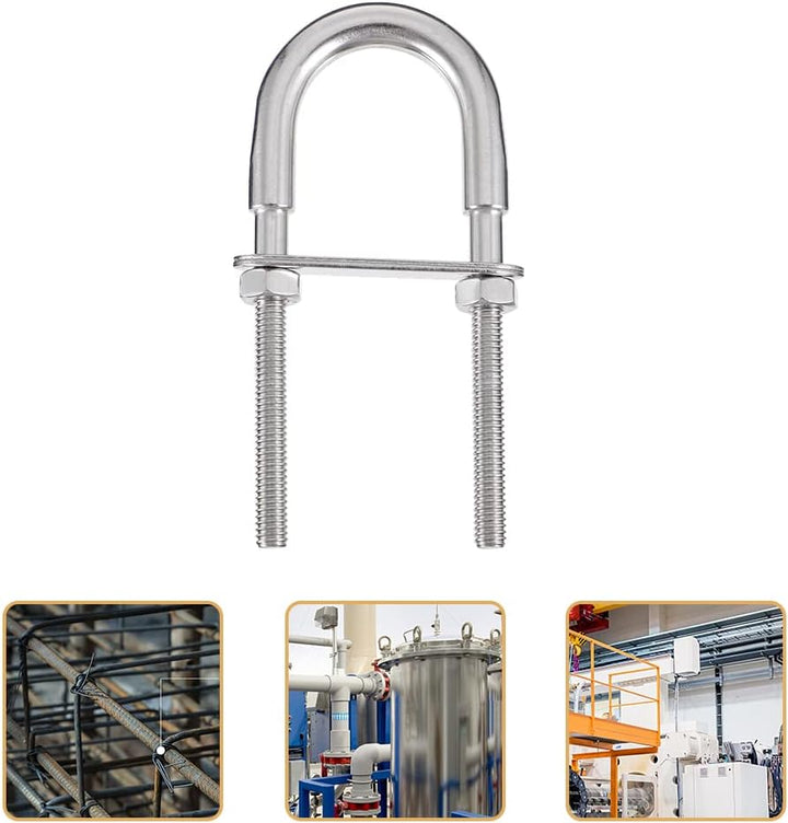 4 Stück U Bolzen, M5 M6 M8 M10 M12 Edelstahl 304 Bügelschraube Gewindebügel mit Mutter Platte
