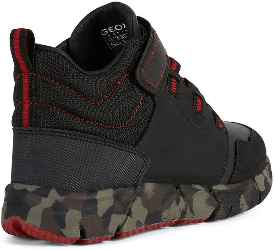 Geox Unisex Kinder J Flexyper Boy B AbxAnkle Boot 35 EU Black Red, 35 EU Black Red