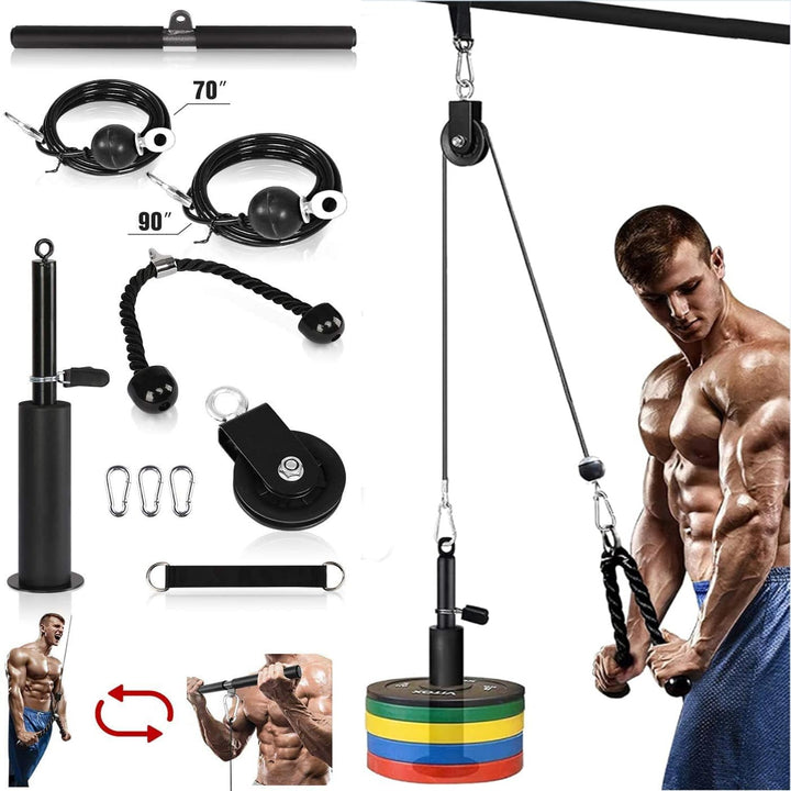 Morwealth Seilzug Fitness Kabelsystem, Latzug Unterarmtrainer kabelzug Unterarm Handgelenk Trainer A