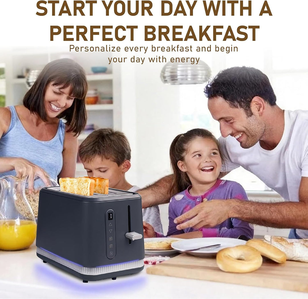 Huogary Toaster 2 Slices, Toasters Wide Slot, Bread Toaster with Cancel, Reheat, Defrost Function, T