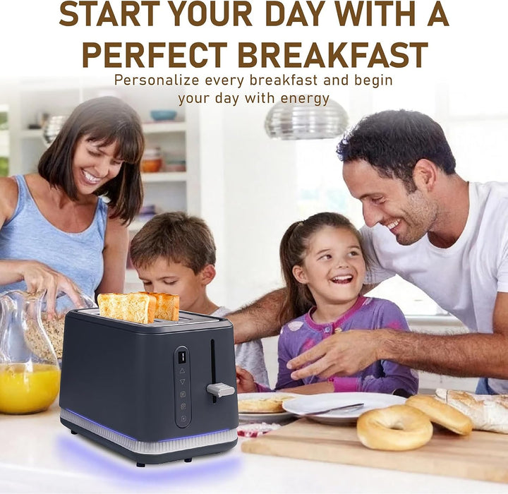 Huogary Toaster 2 Slices, Toasters Wide Slot, Bread Toaster with Cancel, Reheat, Defrost Function, T