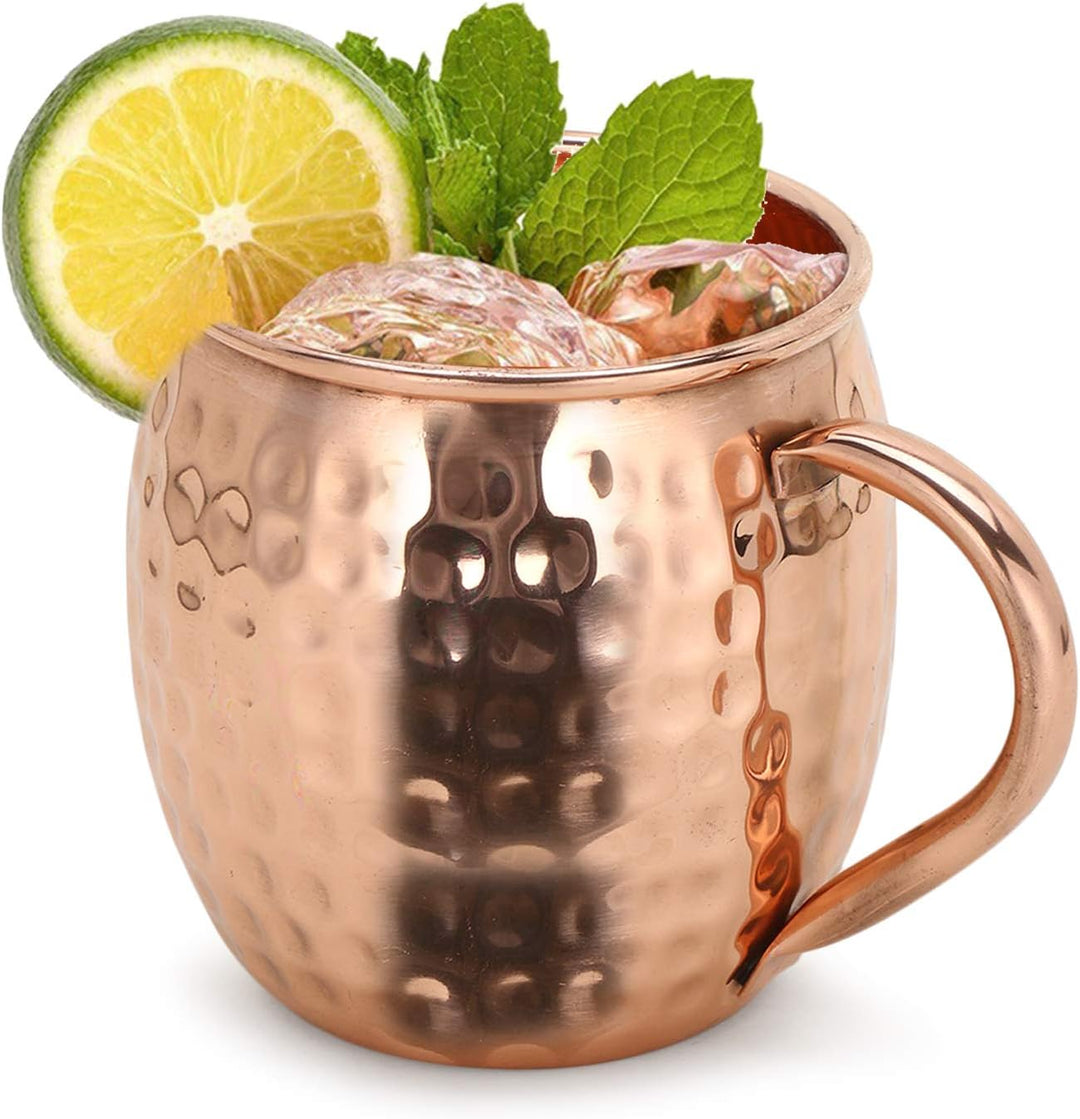 Zap Impex Moscow Mule Kupferbecher – Set mit 6 Stück – 100% handgefertigte, lebensmittelechte Becher