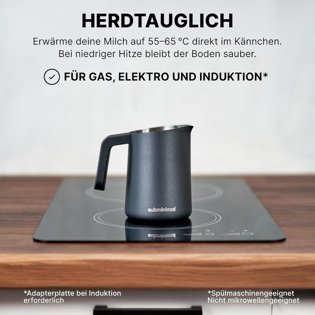 Subminimal FlowTip Barista Milchkännchen | Kochfeld Milchschaum Kännchen für Premium-Kaffeegetränke