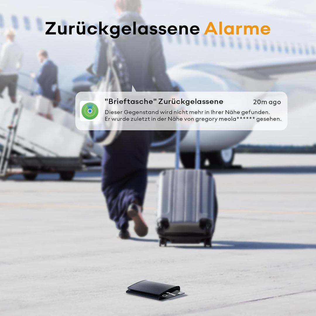 ATUVOS Wallet Tracker Karte Thin 1.6mm, Smart Air Tag Card Kompatibel mit Apple Wo ist? APP (iOS NUR