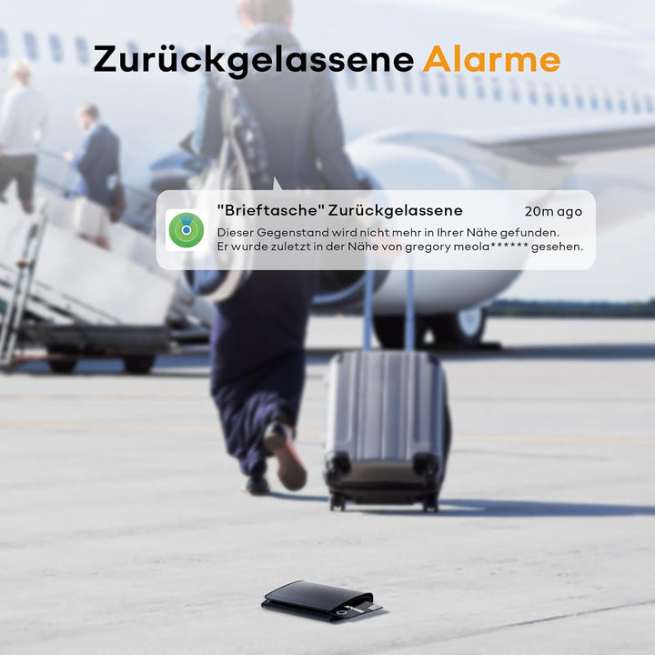 ATUVOS Wallet Tracker Karte Thin 1.6mm, Smart Air Tag Card Kompatibel mit Apple Wo ist? APP (iOS NUR