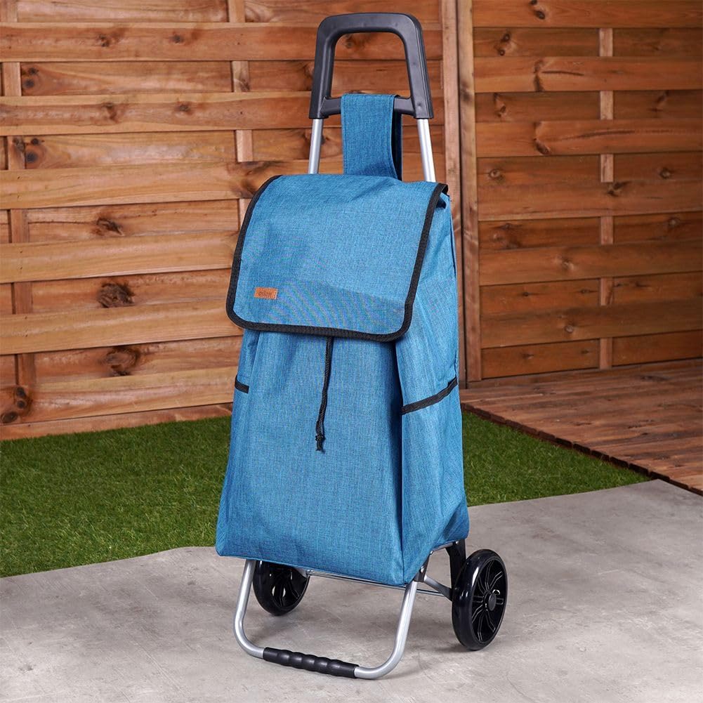 orion group Einkaufstrolley Einkaufsroller Einkaufswagen mit Blauer Einkaufstasche auf Rollen geräum