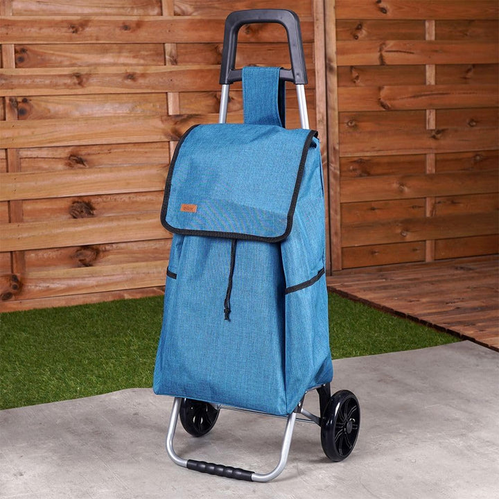 orion group Einkaufstrolley Einkaufsroller Einkaufswagen mit Blauer Einkaufstasche auf Rollen geräum