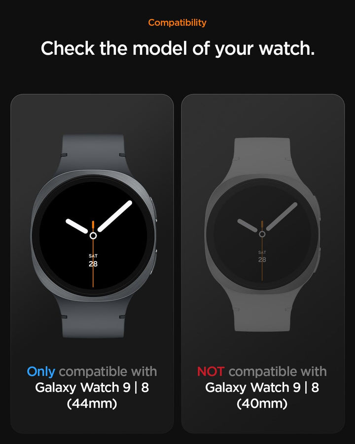 Spigen Rugged Armor Pro Hülle mit Band für Samsung Galaxy Watch 9/8 44mm | TPU-Unibody-Hülle mit Arm