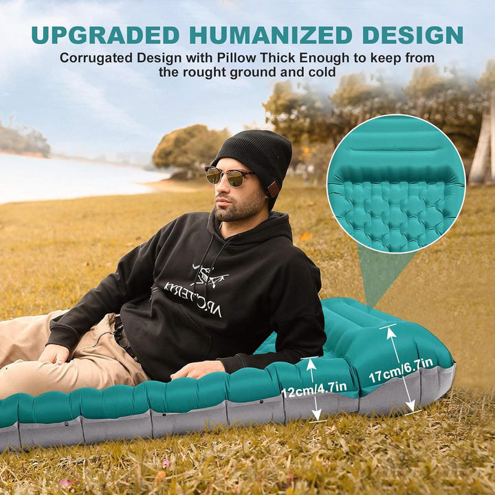 SHANNA Isomatte Outdoor Camping Luftmatratze: Extra Dick 12cm Ultraleicht Aufblasbare Schlafmatte mi