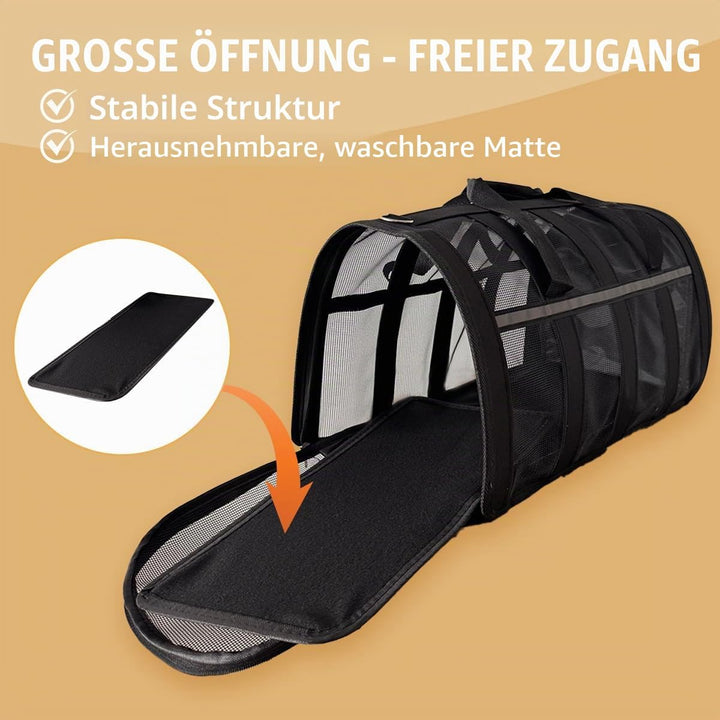 Kransportbox Katze, PC Gitternetz Katzentransportbox, Atmungsaktive Faltbar Katzentransporttasche, L