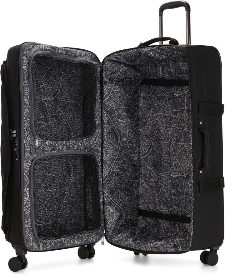Kipling Spontaneous LRollen-Koffer 360° mit Elastische Träger Black Noir, Black Noir