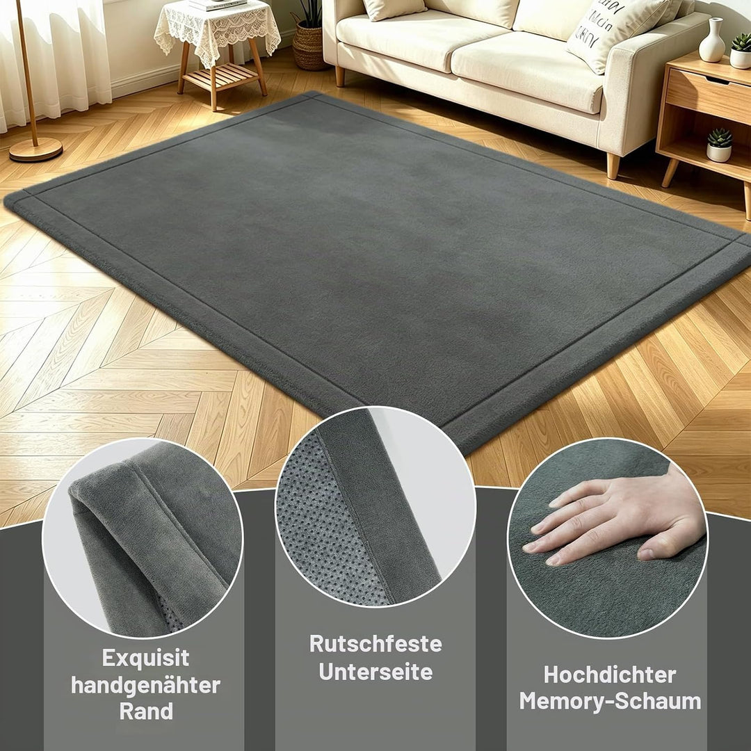 Capslpad Krabbelmatte Baby 200x150x2.5 cm Wolkenweiche Spielmatte Baby mit Hochwertigem Memory-Schau