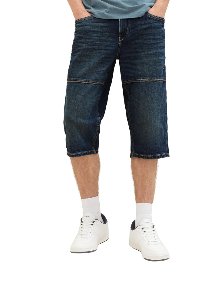 TOM TAILOR Herren Max Overknee Bermuda Shorts 28 10120 - Used Dark Stone Blue Denim, 28 10120 - Used