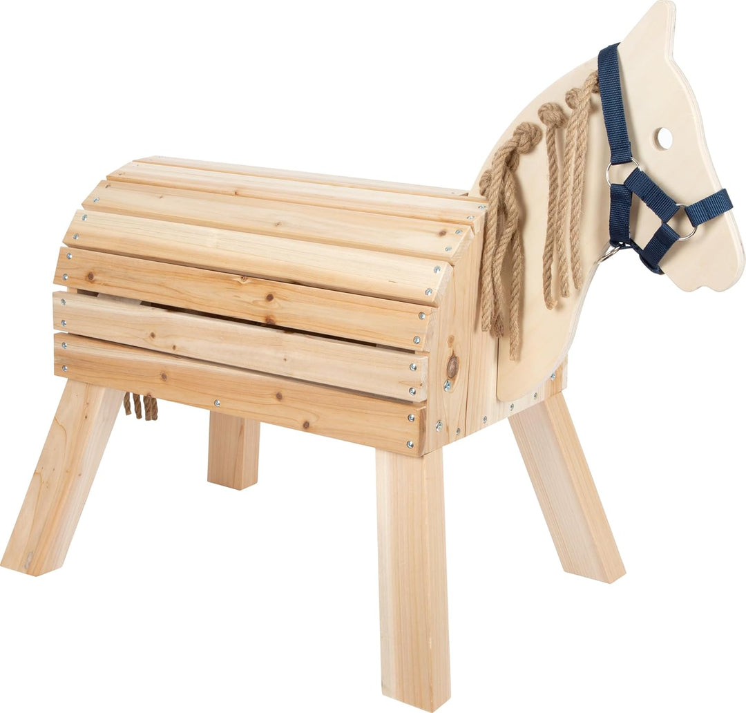 small foot Holzpferd kompakt, Reitpferd mit Halfter für Kinder, für Drinnen und Draussen geeignet, a