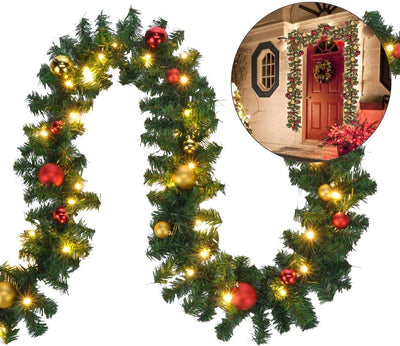 Bambelaa! Tannengirlande Grün Weihnachtsdeko Beleuchtet Künstlich Mit Lichterkette Weihnachten Dekor