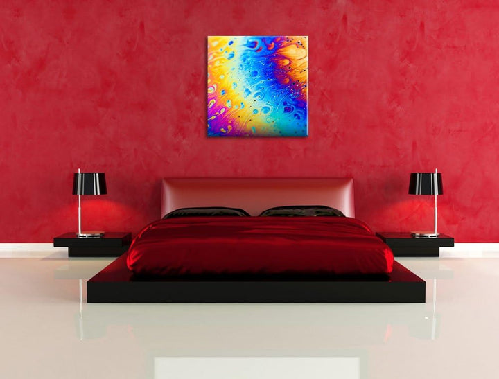 Pixxprint Bunte Farben, Format: 70x70 auf Leinwand, XXL riesige Bilder fertig gerahmt mit Keilrahmen
