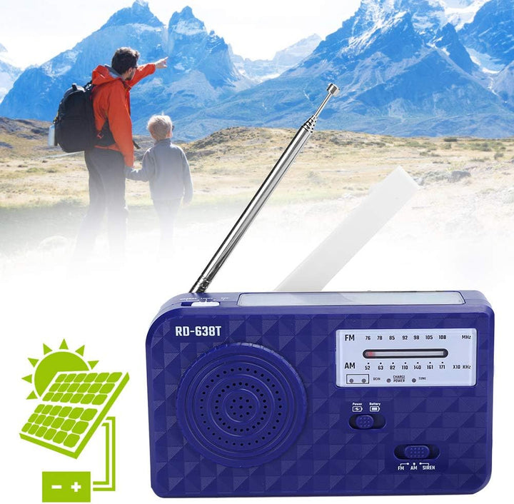 Notfall-Solar-Handkurbel-Radio, Autarkes Solar-FM-AM-Notfall-Radio, LED-Licht, Telefon-Notfall-Aufla