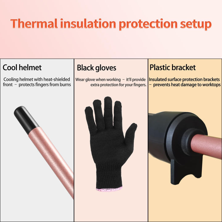 Lockenstab Kleine Locken, Haglater Mini Lockenstäbe 9mm, Dünner Lockenstab Dünn enge Locken, 2 Tempe