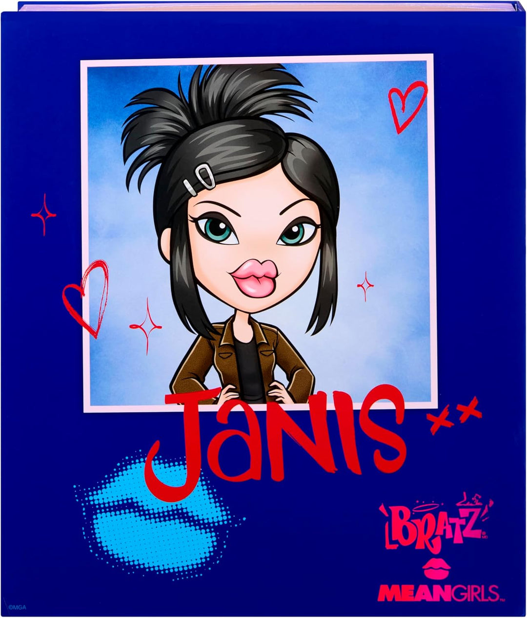 Bratz x Mean Girls Spring Fling Doll Janis – Modepuppe zum Sammeln mit 2 Outfits, Lila Smoking und v