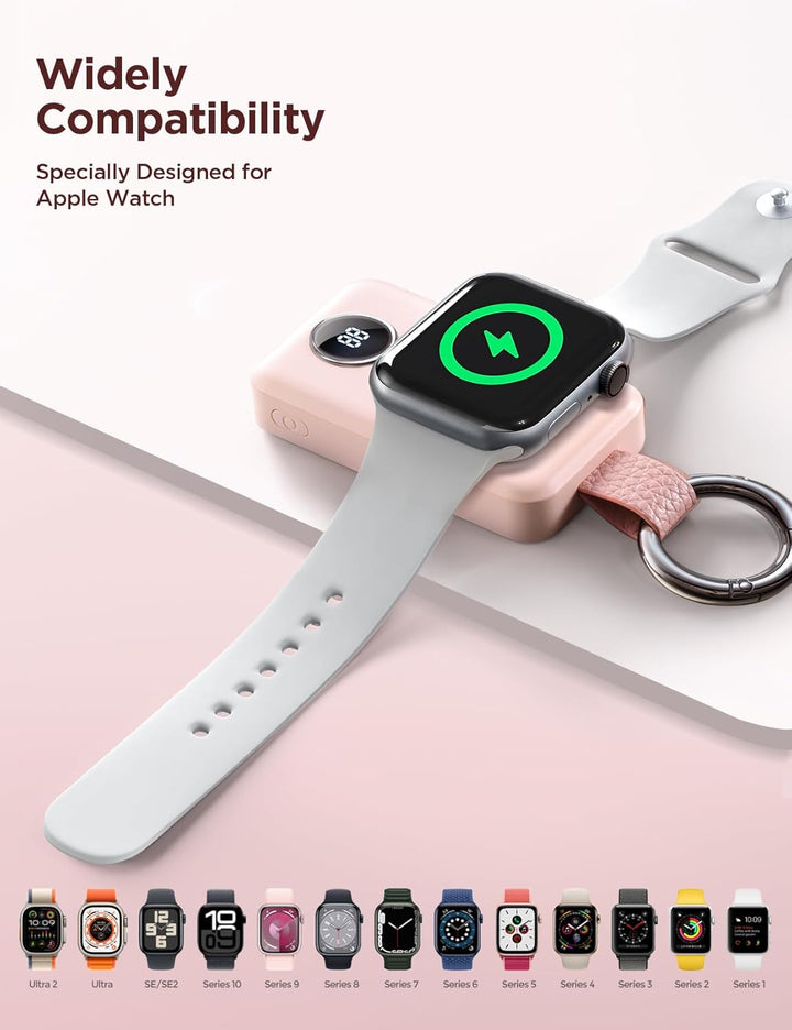 JOYROOM 2000 mAh Kabelloses Ladegerät für Apple Watch-Serie 10/9/8/7/6/5/SE/4/3/2/UItra 2/Ultra, Mag
