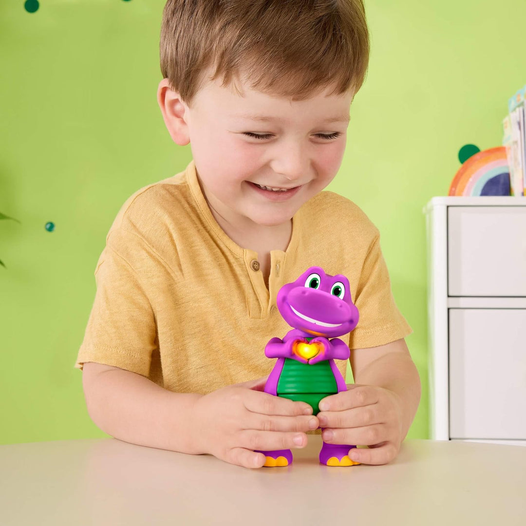 Barneys Welt Musikspielzeug Herz-Hand-Barney-Figur, 14,5 cm gross mit Lichtern für Kindergartenkinde
